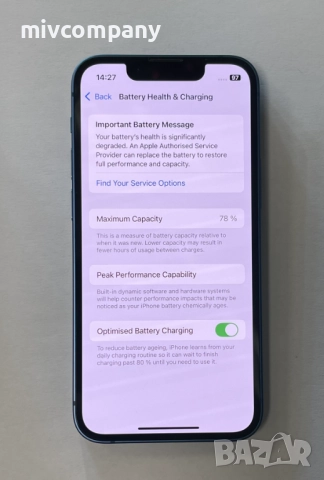 Iphone 13 Mini 128GB battery health 78%, снимка 3 - Apple iPhone - 52849136