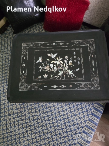 Масичка със украса от седеф., снимка 3 - Маси - 51710363