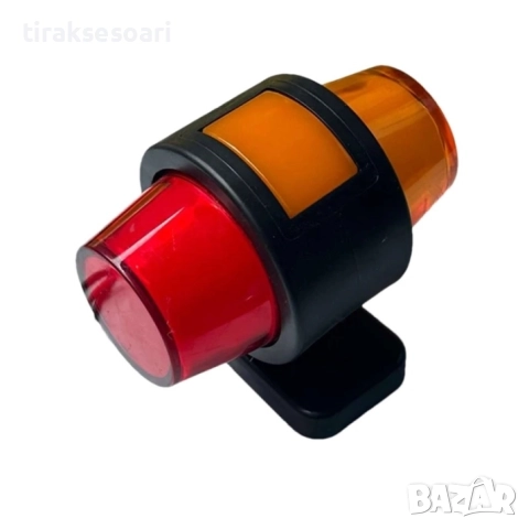 LED странични габарити тип рогче 2 броя неон ефект 12-24V червено-оранжево-оранжево, снимка 3 - Аксесоари и консумативи - 52529362