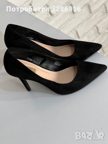 Стилни черни обувки, снимка 2 - Дамски обувки на ток - 35644178
