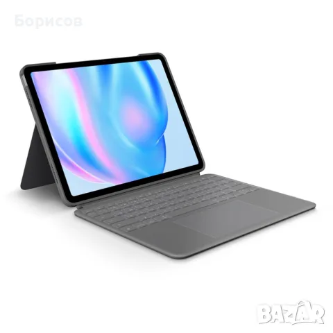  Logitech Combo Touch iPad Air 13-инча (M2,Mвисококачествен калъф с отделяща се клавиатура и тракпад
