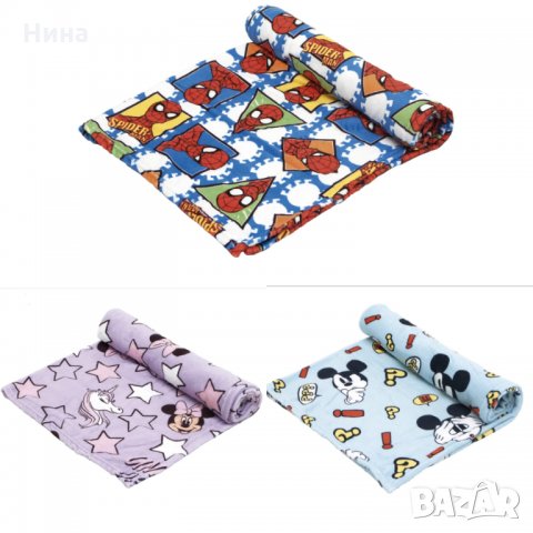 Одеяло със Спайдърмен, Мики и Мини 