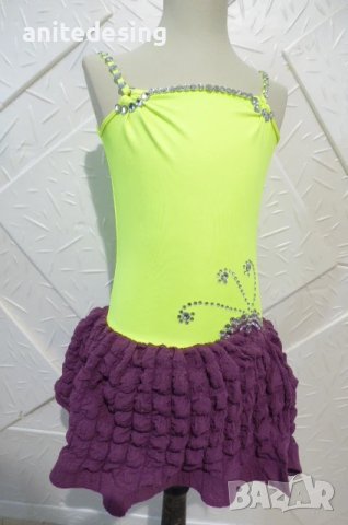 Рокля за спортни танци в електрик и лилаво, снимка 7 - Детски рокли и поли - 50661814