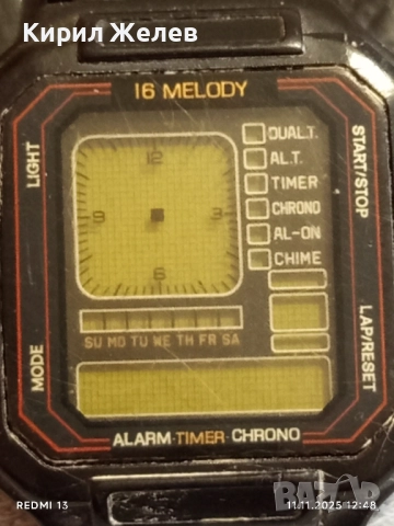 Ретро електронен часовник 16 мелодии рядък за КОЛЕКЦИЯ ДЕКОРАЦИЯ 51434, снимка 2 - Антикварни и старинни предмети - 52375000