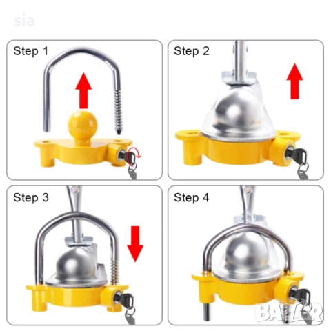 Катинар за ремарке, СЕкрет, Заключващо устройство за ремарке, Секрет за ремарке с два ключа, 50мм, снимка 4 - Аксесоари и консумативи - 37633034