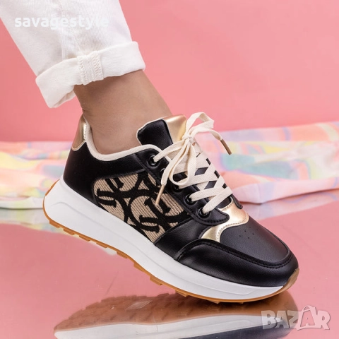 Дамски стилни маратонки с връзки , снимка 2 - Маратонки - 51877829