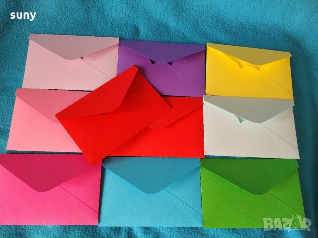 Цветен плик за писмо от картон, снимка 2 - Други - 30949032