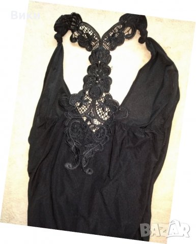Еластична черна къса рокля с дантелен гръб , снимка 9 - Рокли - 29247871