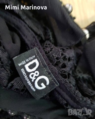 Черна дантелена блузка Dolce and Gabbana , снимка 4 - Корсети, бюстиета, топове - 30579498