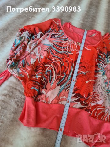Интересна лятна блуза с вграден потник, снимка 6 - Корсети, бюстиета, топове - 36809169
