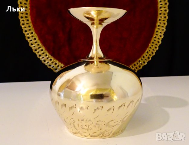 Английска бронзова чаша за вино,бренди,коняк. , снимка 4 - Антикварни и старинни предмети - 37716525