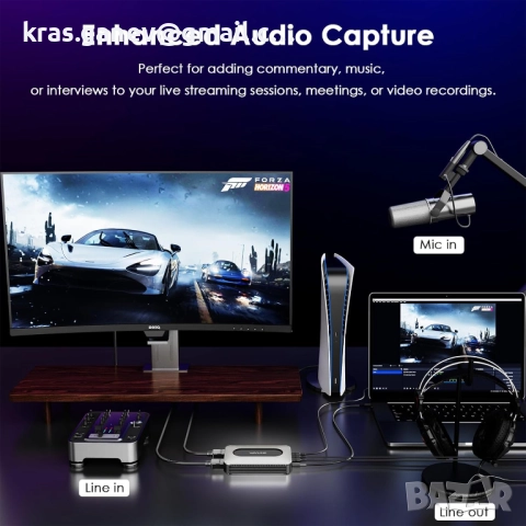 WAVLINK 4K60Hz HDMI видео карта за заснемане с аудио миксер, снимка 7 - Видеокарти - 52190292