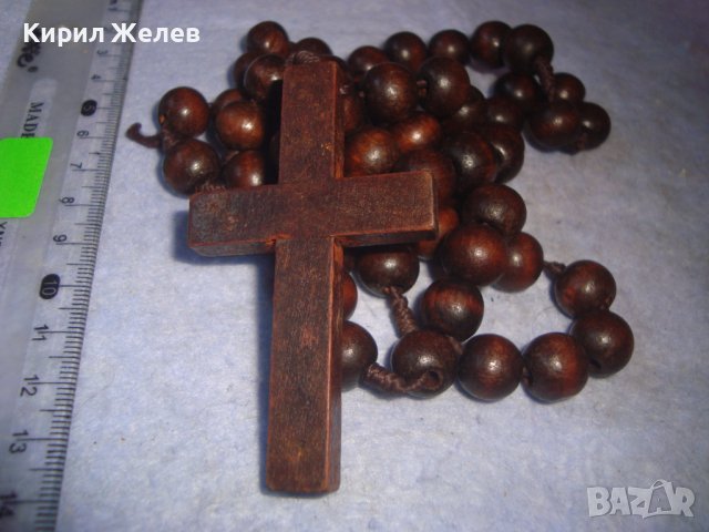 ДЪРВЕНА МОЛИТВЕНА БРОЕНИЦА - ОГЪРЛИЦА с ДЪРВЕНО КРЪСТЧЕ МНОГО КРАСИВА РЪЧНА АРТ ИЗРАБОТКА 27488, снимка 5 - Други ценни предмети - 36975042