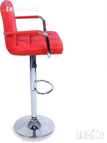 Бар стол 2 броя комплект кожа червен цвят от 300 лева на 250 лева, снимка 3 - Столове - 50968415