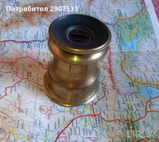 Лупа за разглеждане на чертежи и карти. Месинг. 1900, снимка 3 - Други ценни предмети - 48384489