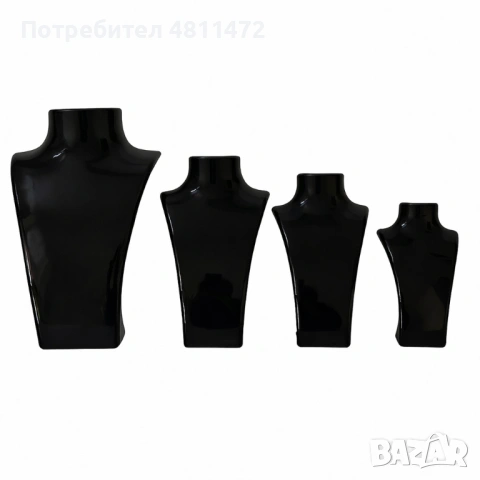 Стойки бижута, комплект за колие и гривна  черен гланц