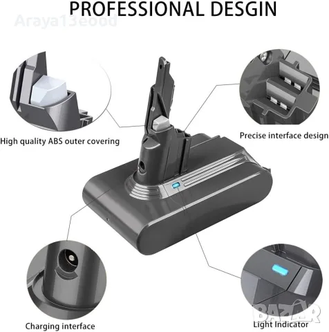 FLYLINKTECH V7 6000mAh заместваща батерия за прахосмукачки Dyson V7 + 2 филтъра, снимка 3 - Прахосмукачки - 55800981
