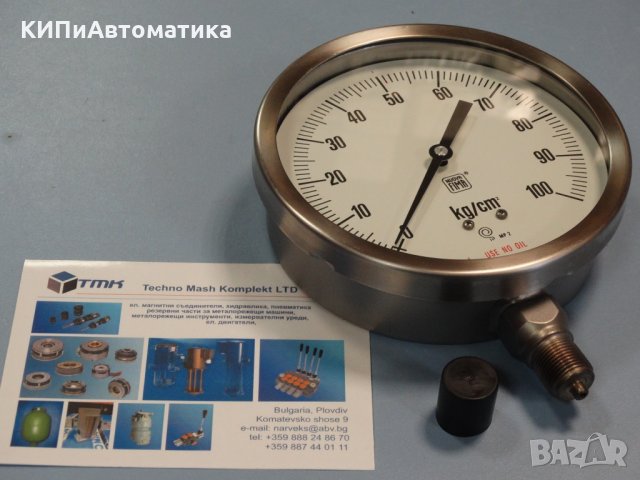 Манометър Nuova Fima Ф 160, 100 bar, снимка 9 - Резервни части за машини - 34450635