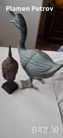 Стара бронзова патица и Буда, снимка 16 - Антикварни и старинни предмети - 47813418