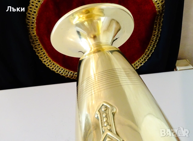 Царски бронзов свещник,ваза,рубин,сапфир,35 см.,780 гр. , снимка 10 - Антикварни и старинни предмети - 51609334