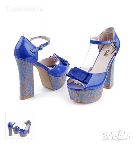Дамски сандали на платформа с ток, снимка 1