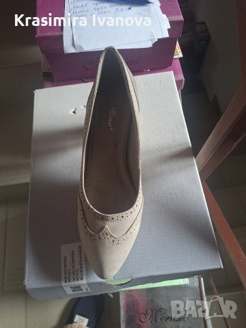 нови обувки светло сиво нисък ток