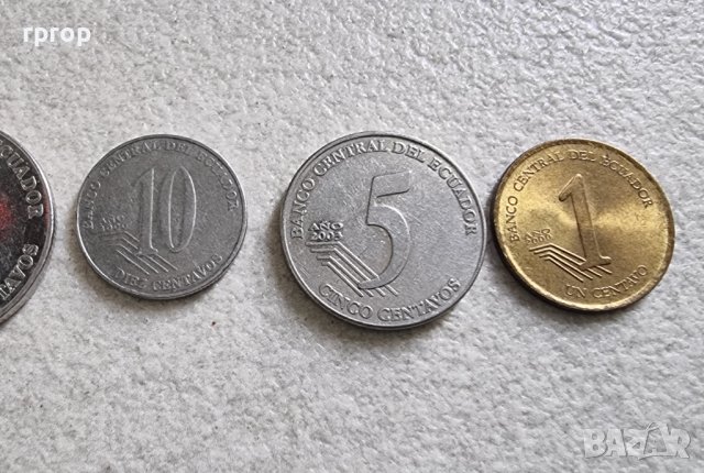 Монети . Южна Америка . Еквадор . 1, 5, 10, 25 и 50 сентавос . 5 бройки., снимка 3 - Нумизматика и бонистика - 42482576