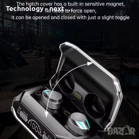 Смарт безжични слушалки TWS EM-M41, Bluetooth 5.2, LED дисплей, ЧЕРНИ, снимка 3 - Bluetooth слушалки - 52880450