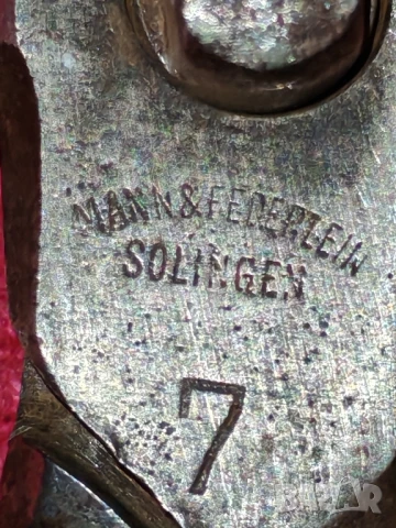 Стара шивашка ножица Solingen,Mann & Federlein. , снимка 4 - Антикварни и старинни предмети - 50535688