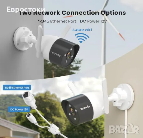 Външна камера за наблюдение Tenda CT3, 2MP IP камера, FHD, снимка 4 - IP камери - 48272698