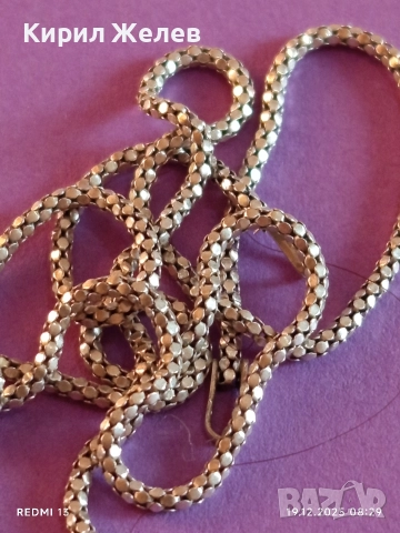 Сребърен синджир с плетка тип ПУКАНКИ много красив стилен дизайн 10775, снимка 8 - Колиета, медальони, синджири - 52844420