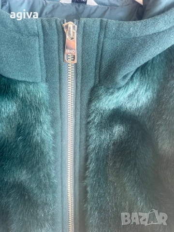 Вълнено палто Liu Jo размер 44 зелено, снимка 2 - Якета - 51474123