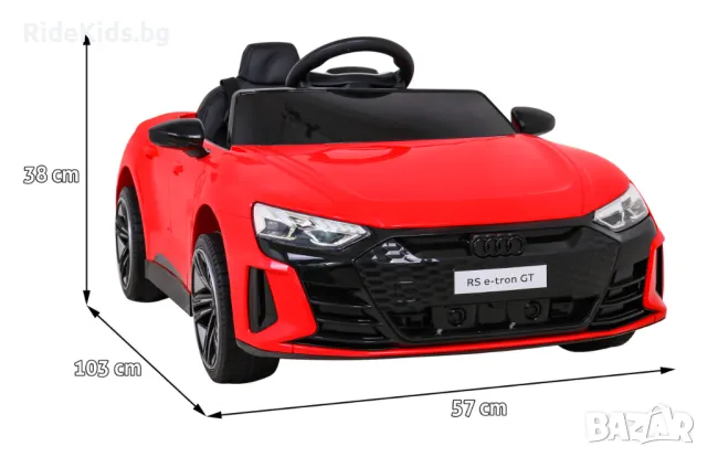 Audi RS E-Tron GT 12V – Детска акумулаторна кола, Червена, EVA гуми, снимка 4 - Детски велосипеди, триколки и коли - 50420674
