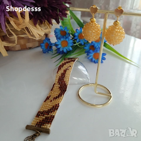 Комплект гривна и обеци 