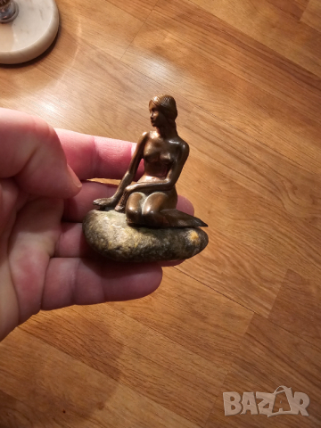 Красива старинна бронзова малка скулптура малката русалка., снимка 2 - Антикварни и старинни предмети - 44614962
