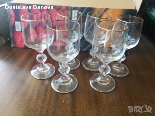 Сервиз 6 стъклени чаши за аперитив или вино, 150 мл, снимка 1 - Сервизи - 29920146