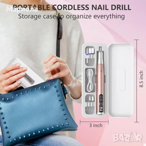 Електрическа Безжична Пила за Маникюр и Педикюр / Безжична Пила за Нокти, снимка 6 - Продукти за маникюр - 48794132