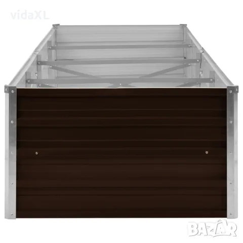 vidaXL Градинска висока леха кафява 320x80x45 см поцинкована стомана, снимка 5 - Саксии и кашпи - 56147581
