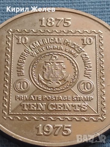 Монета 10 цента Индия КОРАБИ HAPAG -  WESTINDIEN POSTDIENST 30205, снимка 4 - Нумизматика и бонистика - 42697252
