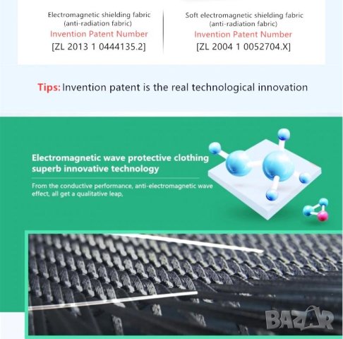 RF EMF EMR GPS WiFi BT 3G4G 5G Екраниранa Шапка със Сребърни Нишки за Електромагнитна Защита Унисекс, снимка 5 - Други - 42329173