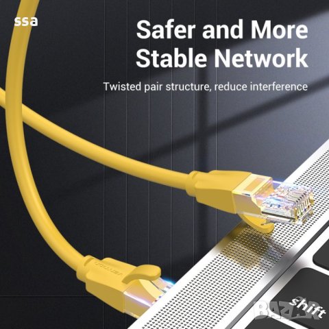 Vention Кабел LAN UTP Cat.6 Patch Cable - 2M Yellow - IBEYH, снимка 11 - Кабели и адаптери - 44231389