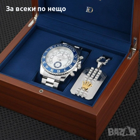 Rolex Комплект Мъжки Часовник С Колие Ролекс - Налични Различни Цветове Код SK640, снимка 9 - Подаръци за мъже - 53093330
