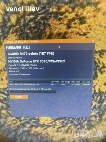 Asus tuf rtx 3070 8 gb vram gpu видео карта, снимка 7 - Видеокарти - 55793288