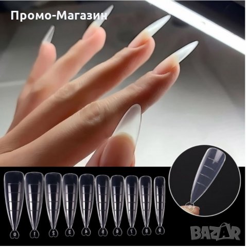 Остри форми за изграждане на поли гел / Polygel - 100бр, снимка 2 - Продукти за маникюр - 32018032