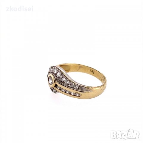 Златен дамски пръстен 2,99гр. размер:57 14кр. проба:585 модел:15364-5, снимка 3 - Пръстени - 40072138