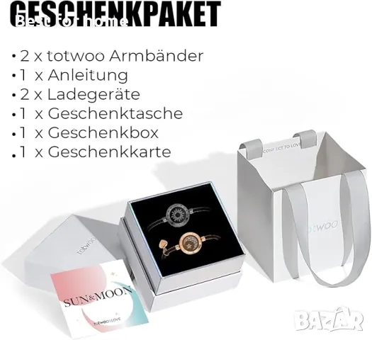 TOTWOO Sun and Moon 2- гривни за влюбени- Дизайнерска серия, снимка 13 - Смарт гривни - 50104210