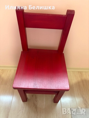 Детски дървени столчета - червено и жълто по 1 брой, снимка 4 - Столове - 52982875