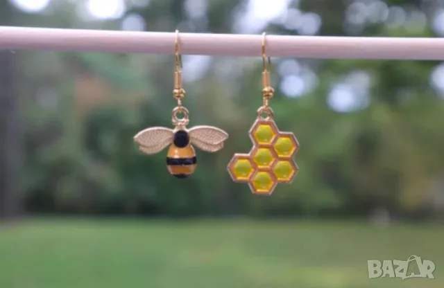 Обеци пчеличка, снимка 9 - Обеци - 48249304