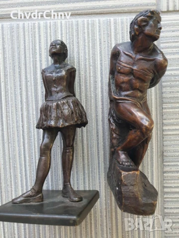 18бр френски бронзови статуетки 10-14см/колекционерски малки скулптури/миниатюри на известни статуи, снимка 6 - Колекции - 50445434
