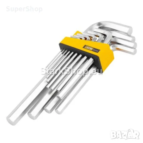 Големи Шестограми Г-образни Удължени 13 части Имбуси от CR-V Хром-Ванадий JCB-5137L